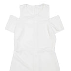 ZARA Womens Playsuit White Wide-Leg Viscose S