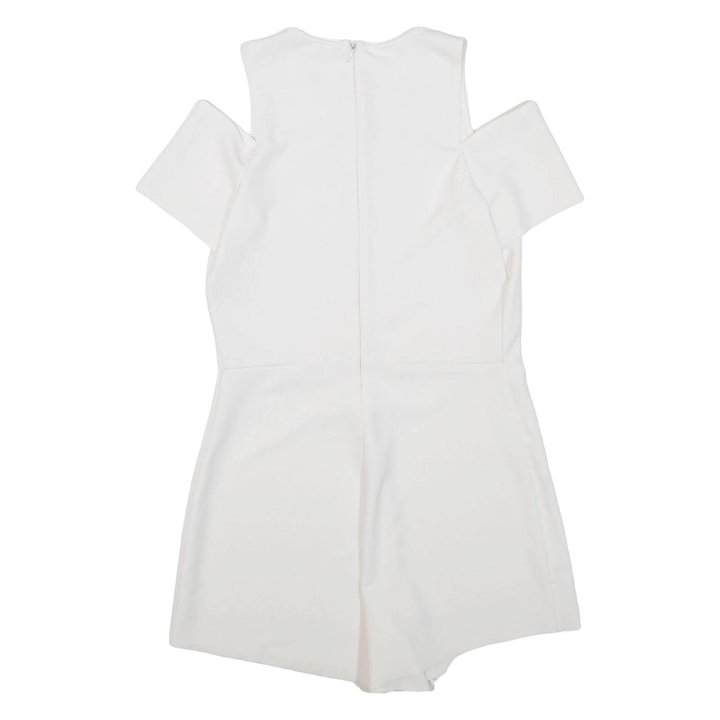 ZARA Womens Playsuit White Wide-Leg Viscose S
