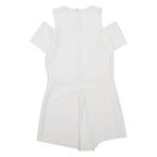 ZARA Womens Playsuit White Wide-Leg Viscose S