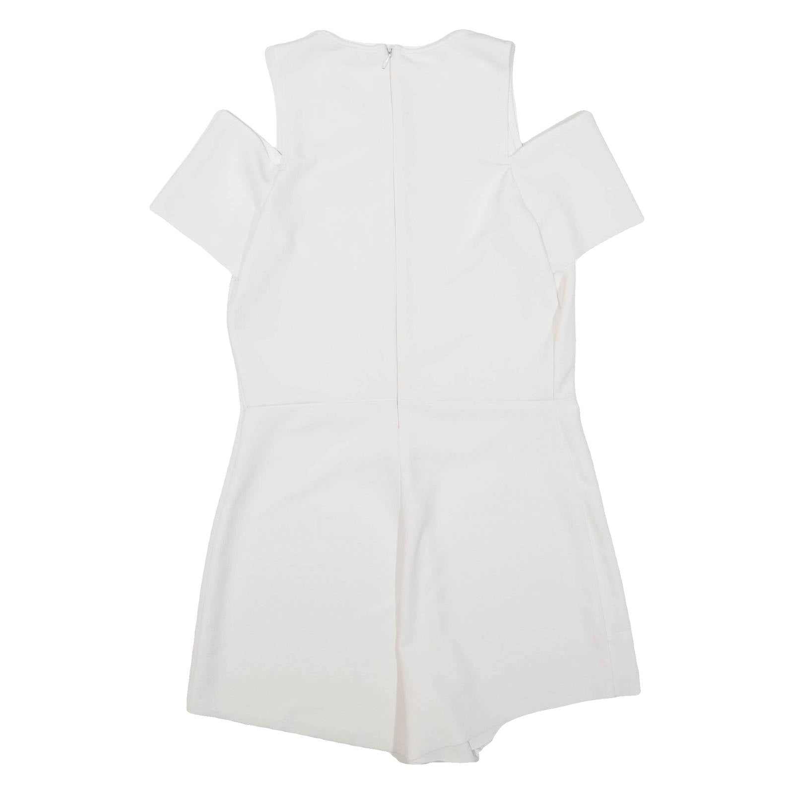 ZARA Womens Playsuit White Wide-Leg Viscose S