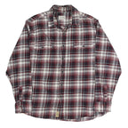 JACHS Mens Red & White Checked Shirt XL Casual Cotton Blend Long Sleeve