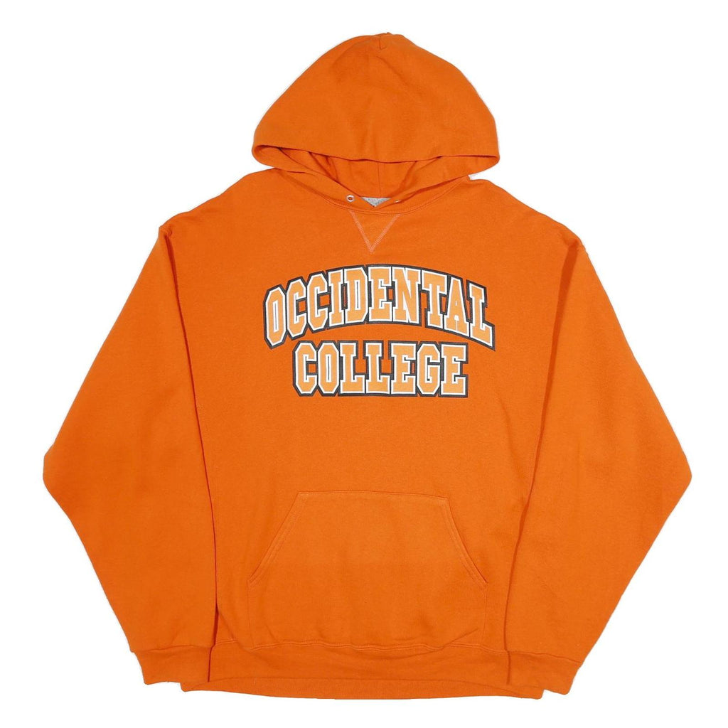RUSSELL ATHLETIC Mens Orange Occidental College Pullover Hoodie XL Cotton