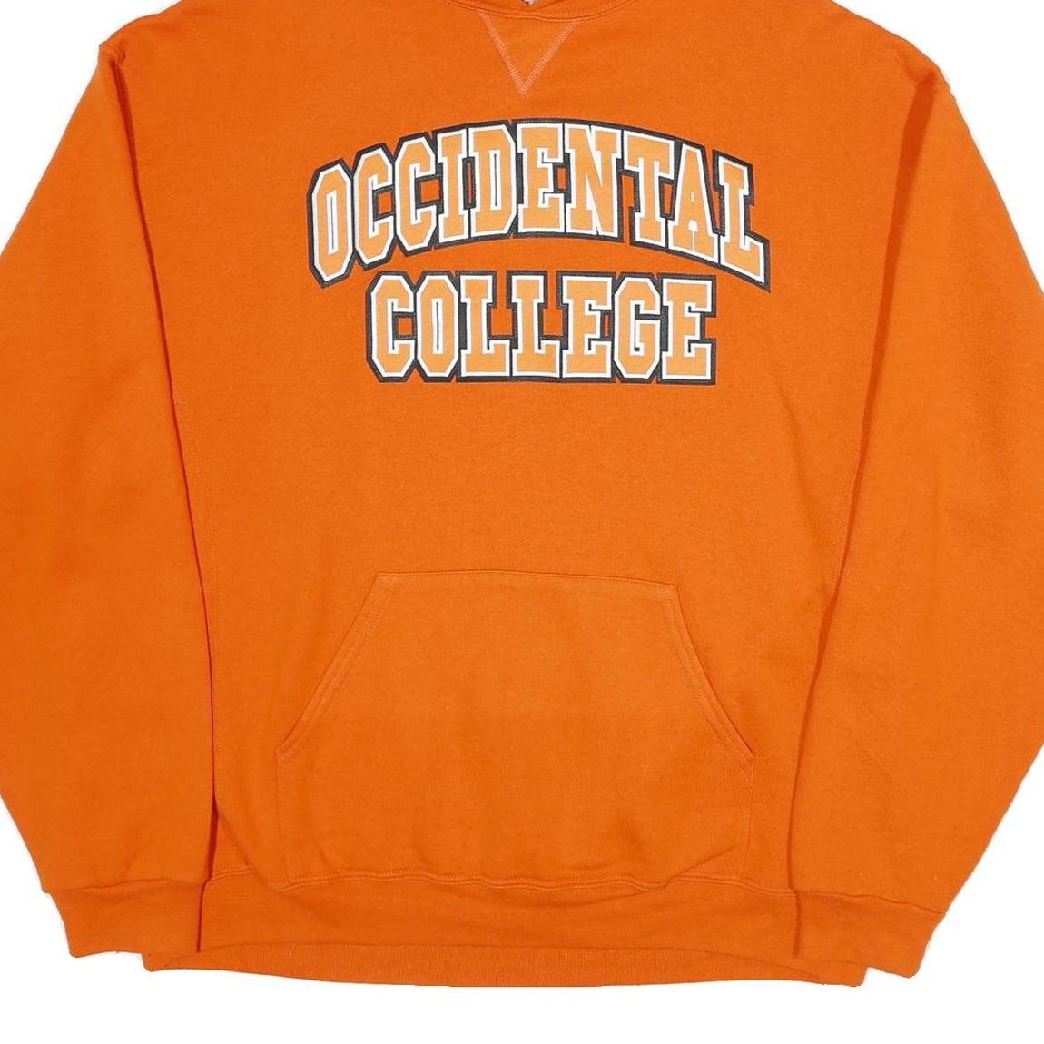 RUSSELL ATHLETIC Mens Orange Occidental College Pullover Hoodie XL Cotton