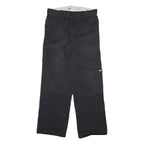DICKIES Mens Black Cotton Blend Regular Fit Straight Leg Trousers W32 L32