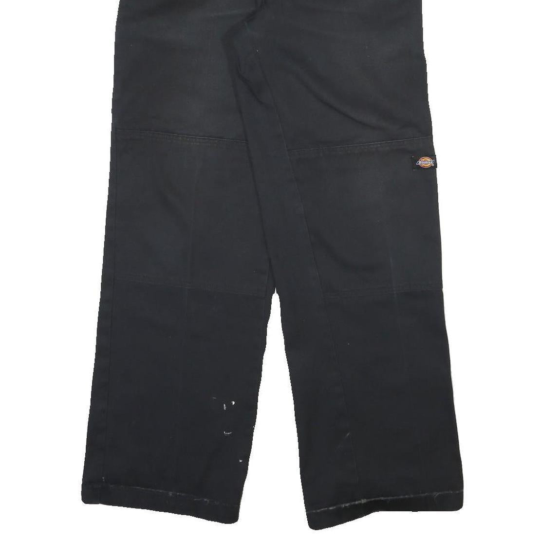 DICKIES Mens Black Cotton Blend Regular Fit Straight Leg Trousers W32 L32