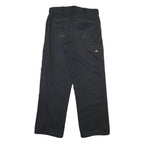 DICKIES Mens Black Cotton Blend Regular Fit Straight Leg Trousers W32 L32