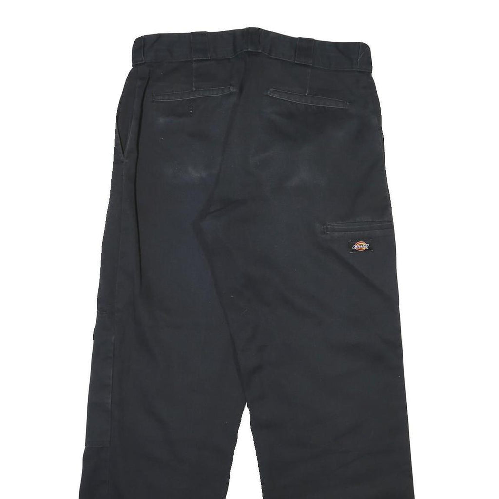 DICKIES Mens Black Cotton Blend Regular Fit Straight Leg Trousers W32 L32