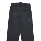 DICKIES Mens Black Cotton Blend Regular Fit Straight Leg Trousers W32 L32