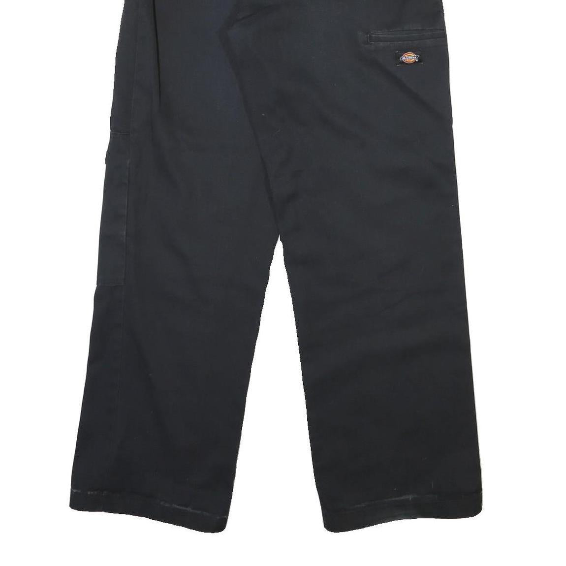 DICKIES Mens Black Cotton Blend Regular Fit Straight Leg Trousers W32 L32