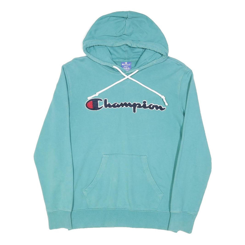CHAMPION Mens Blue Hoodie S Cotton Blend Pullover Casual Sportswear