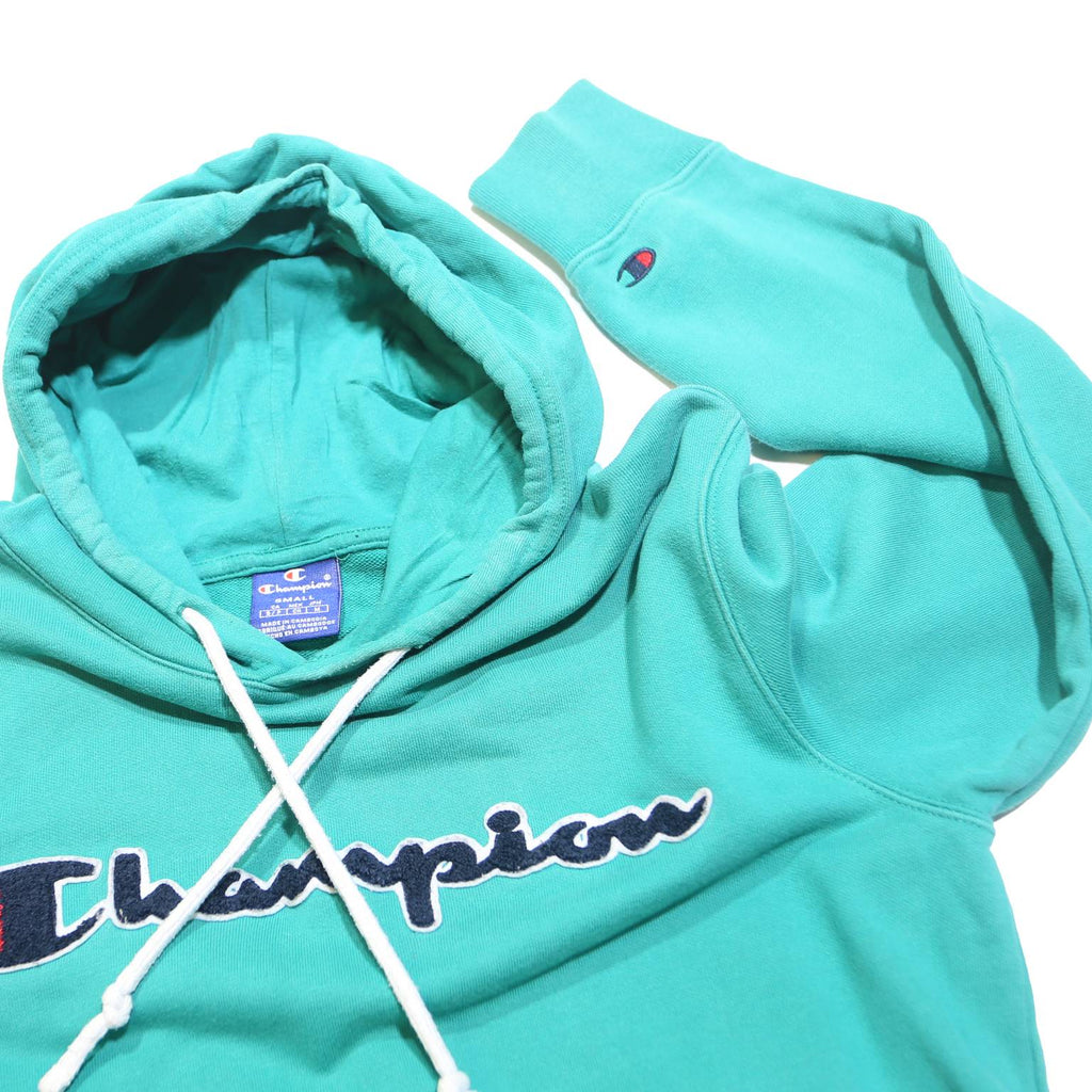 CHAMPION Mens Blue Hoodie S Cotton Blend Pullover Casual Sportswear