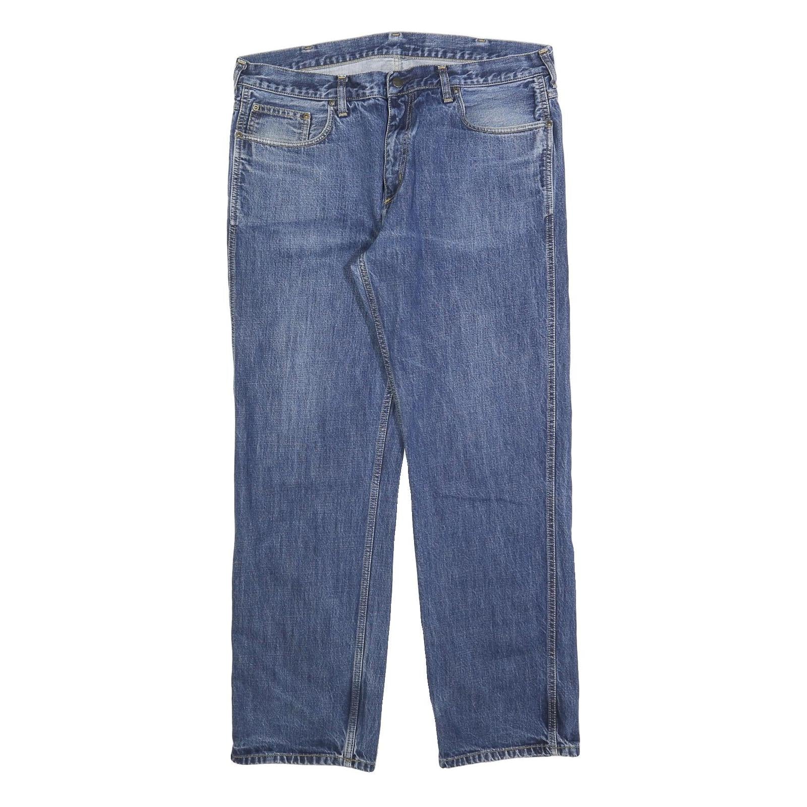 CARHARTT Mens Jeans Blue Regular Straight Denim Medium W38 L32 Classic Zip