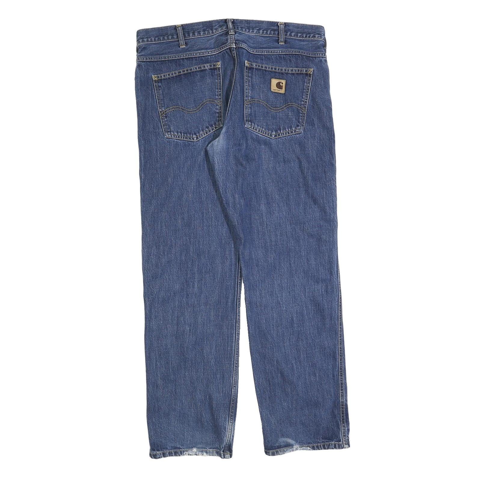 CARHARTT Mens Jeans Blue Regular Straight Denim Medium W38 L32 Classic Zip