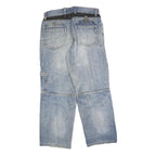 Mens Light Blue Relaxed Fit Denim Zip Closure Cargo Jeans W30 L28 Casual