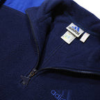 ADIDAS Mens Blue & Navy Half Zip Cotton Blend Track Jacket L Fleece Sports
