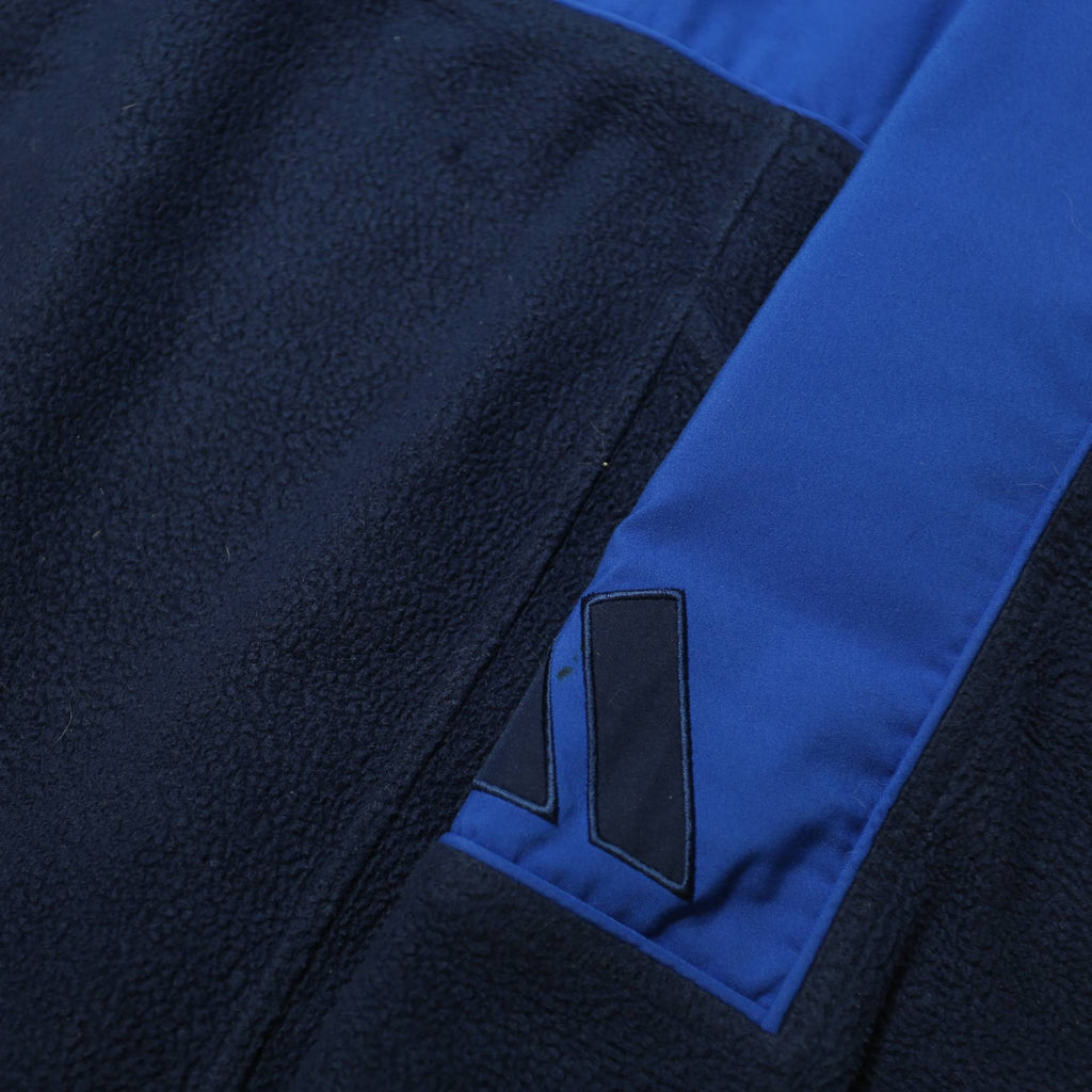 ADIDAS Mens Blue & Navy Half Zip Cotton Blend Track Jacket L Fleece Sports