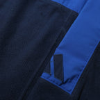 ADIDAS Mens Blue & Navy Half Zip Cotton Blend Track Jacket L Fleece Sports