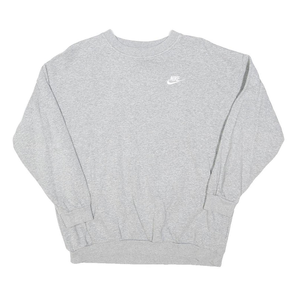 NIKE Womens Grey Crew Neck XL Cotton Blend Sweatshirt Casual Loose Fit