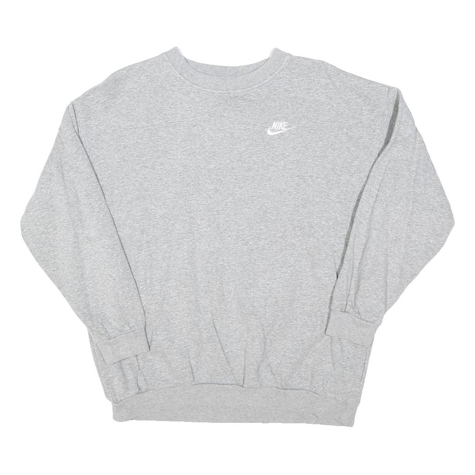 NIKE Womens Grey Crew Neck XL Cotton Blend Sweatshirt Casual Loose Fit