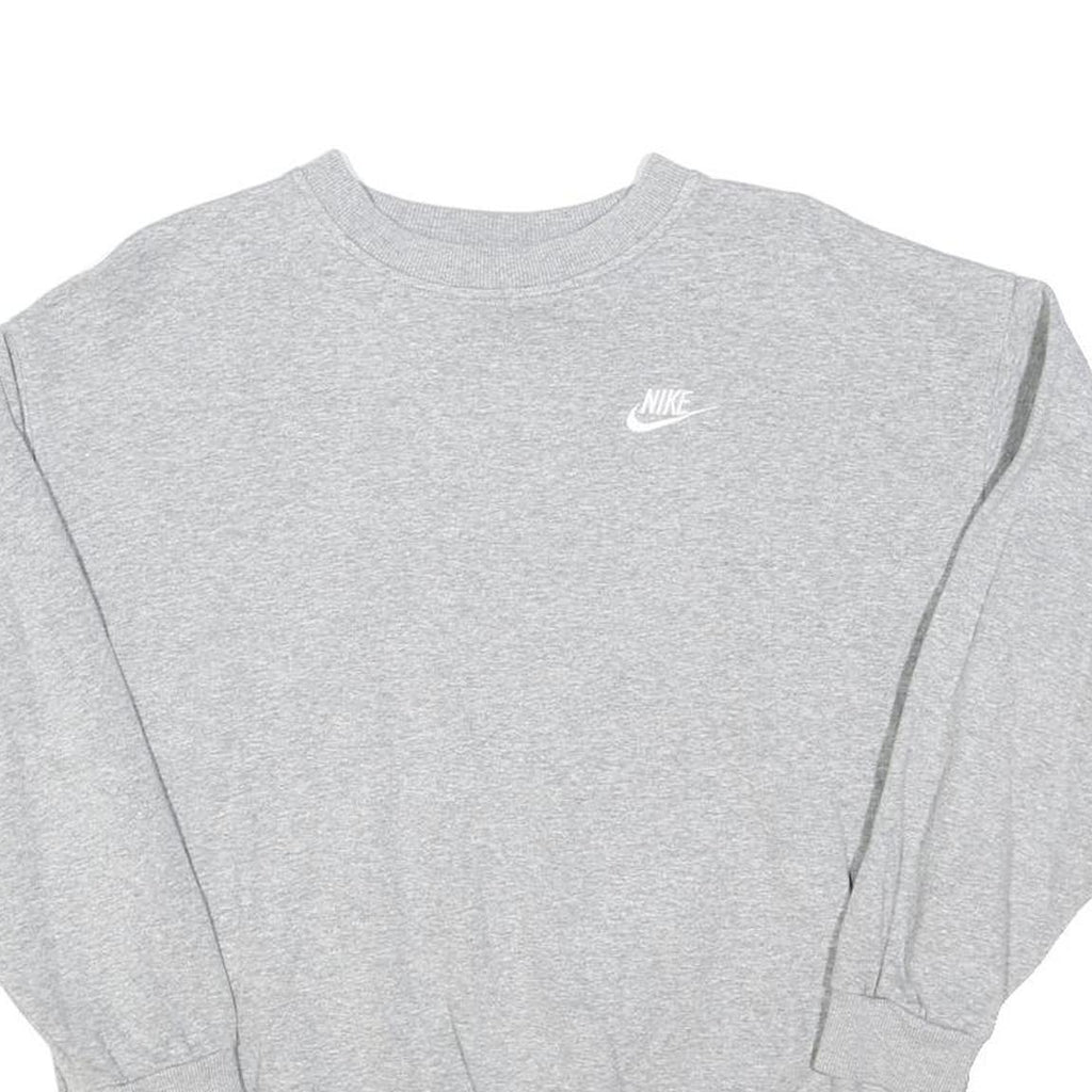 NIKE Womens Grey Crew Neck XL Cotton Blend Sweatshirt Casual Loose Fit