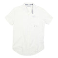 REPLAY Mens White Short Sleeve Shirt M Cotton Blend Casual Button Down Summer