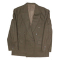 Mens Brown Check Button Jacket XL Polyester Blend Classic Formal Blazer