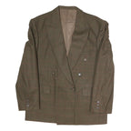 Mens Brown Check Button Jacket XL Polyester Blend Classic Formal Blazer