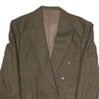 Mens Brown Check Button Jacket XL Polyester Blend Classic Formal Blazer