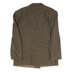 Mens Brown Check Button Jacket XL Polyester Blend Classic Formal Blazer