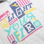 DIADORA Womens Grey & Pink Cotton Blend Sweatshirt 2XL 1/4 Zip Colourblock Retro
