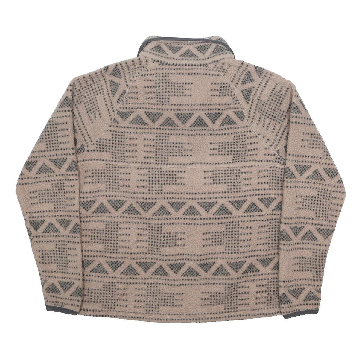 CARHARTT Womens Beige & Grey Patterned Pullover Chunky Knit M Fleece Jumper