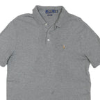 POLO RALPH LAUREN Mens Grey Short Sleeve S Plain Cotton Blend Polo Shirt