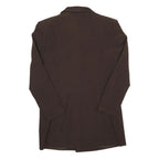 Womens Brown Button Double Breasted Jacket S Cotton Blend Plain Stylish Formal