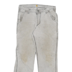 CARHARTT Mens Relaxed Fit Jeans Beige Cotton Blend Zip W32 L29 Workwear Utility