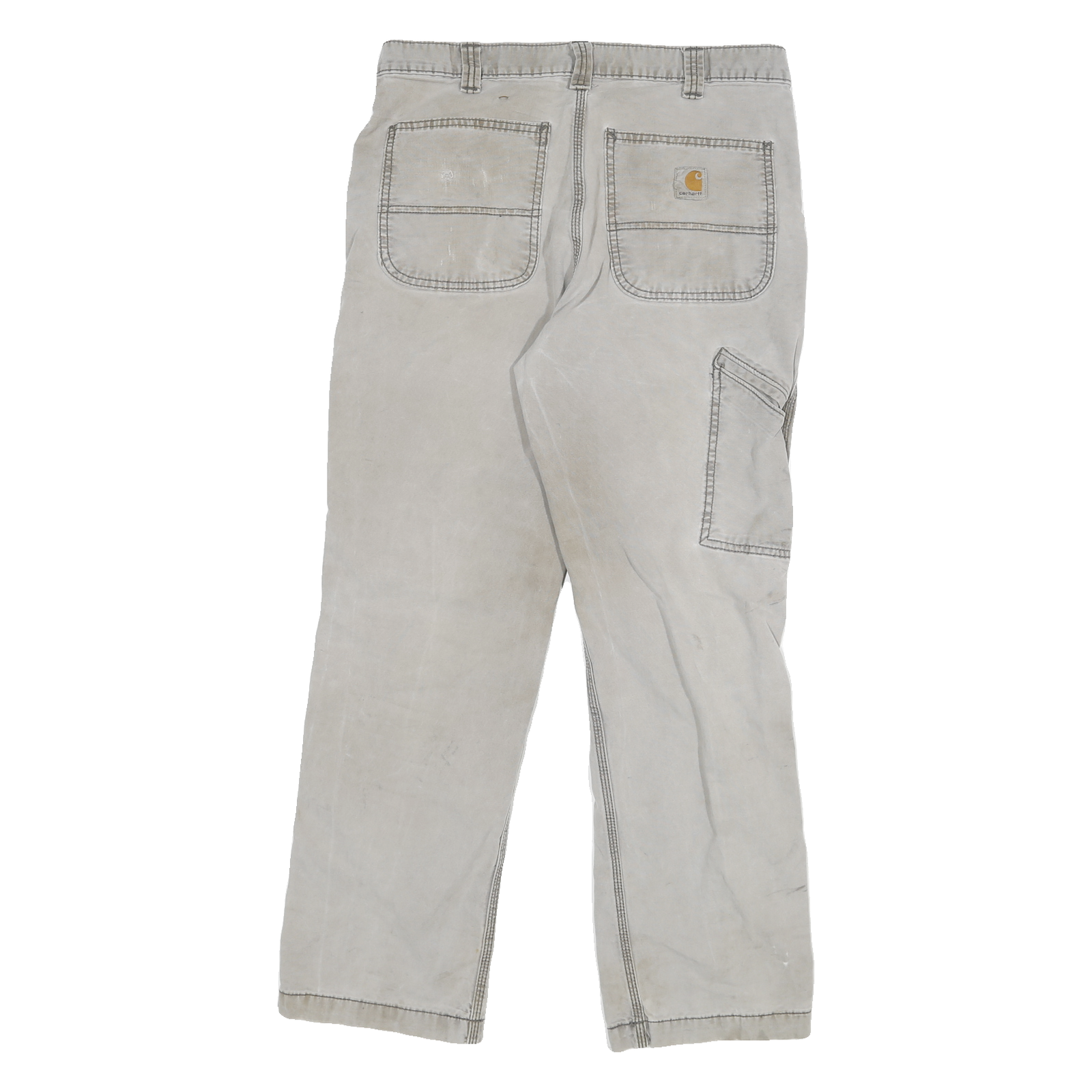 CARHARTT Mens Relaxed Fit Jeans Beige Cotton Blend Zip W32 L29 Workwear Utility