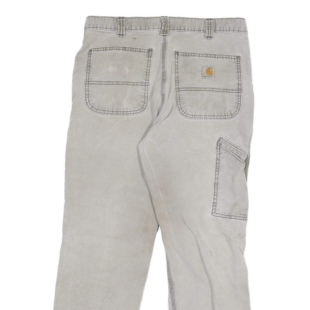 CARHARTT Mens Relaxed Fit Jeans Beige Cotton Blend Zip W32 L29 Workwear Utility