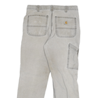 CARHARTT Mens Relaxed Fit Jeans Beige Cotton Blend Zip W32 L29 Workwear Utility
