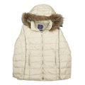 PAUL & SHARK Womens Cream Jacket L Polyester Plain Zip Hooded Warm Winter