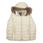 PAUL & SHARK Womens Cream Jacket L Polyester Plain Zip Hooded Warm Winter