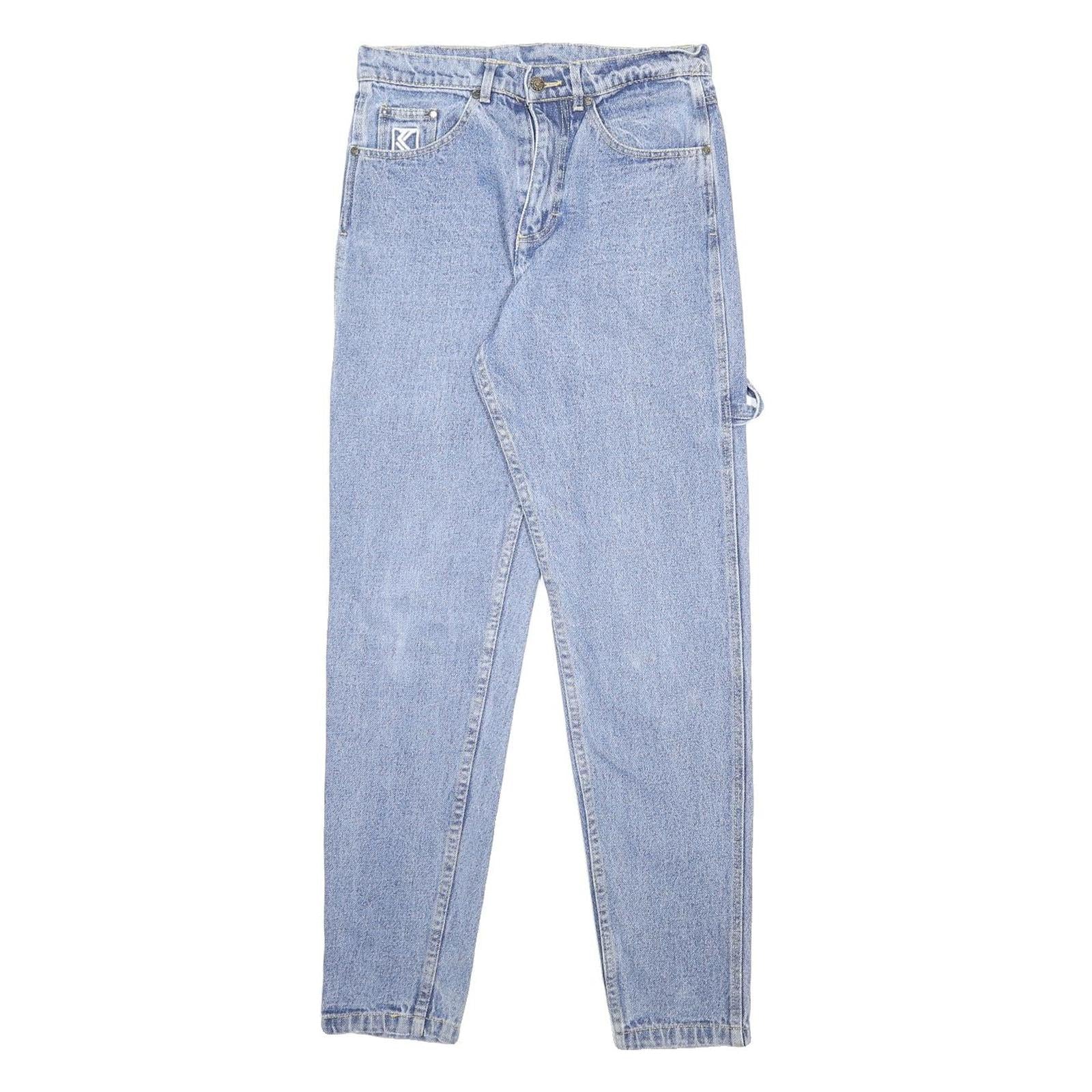 KARL KANI Womens Jeans Blue Slim Slim Straight Denim Light W28 L31 Logo Pocket