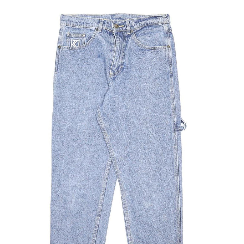 KARL KANI Womens Jeans Blue Slim Slim Straight Denim Light W28 L31 Logo Pocket