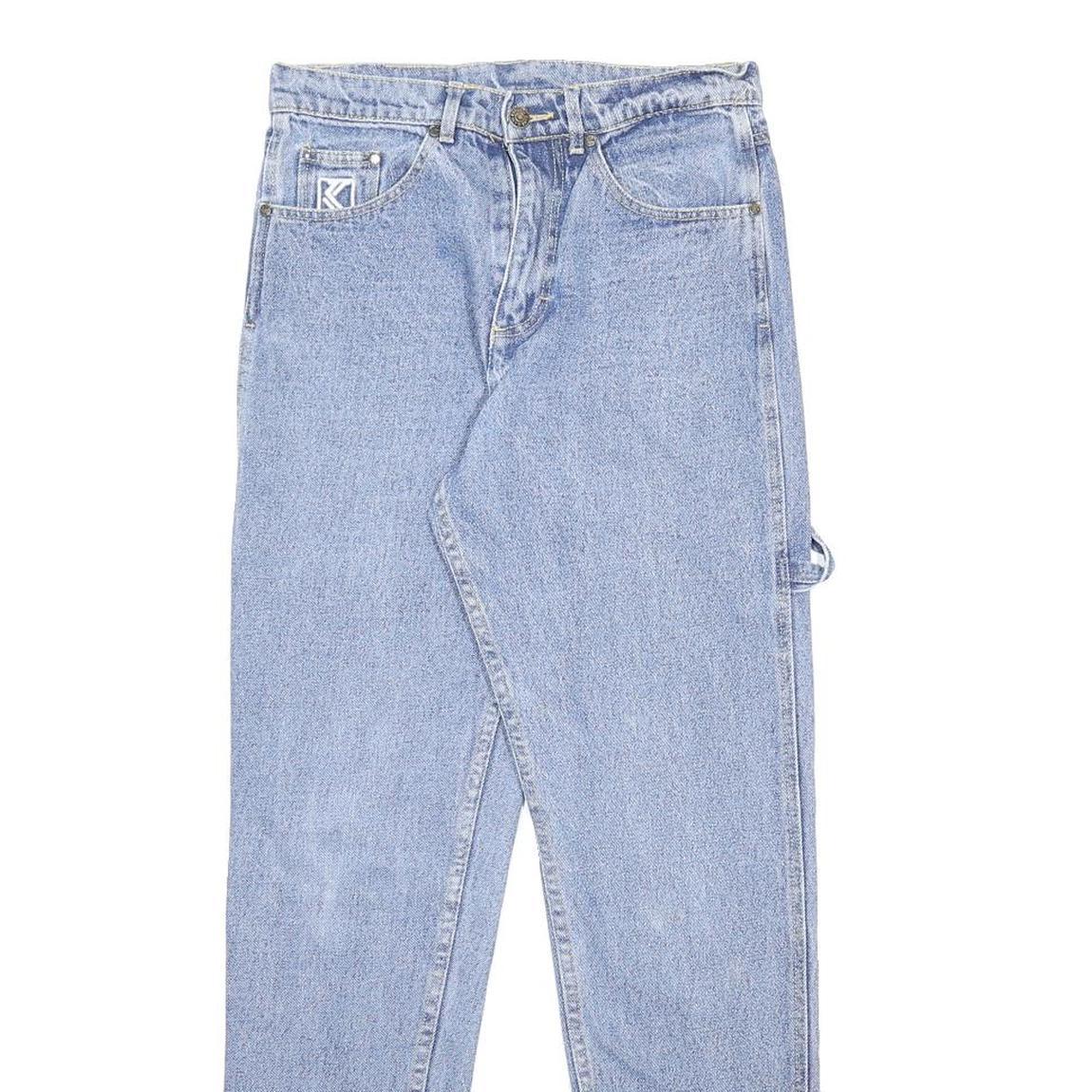 KARL KANI Womens Jeans Blue Slim Slim Straight Denim Light W28 L31 Logo Pocket