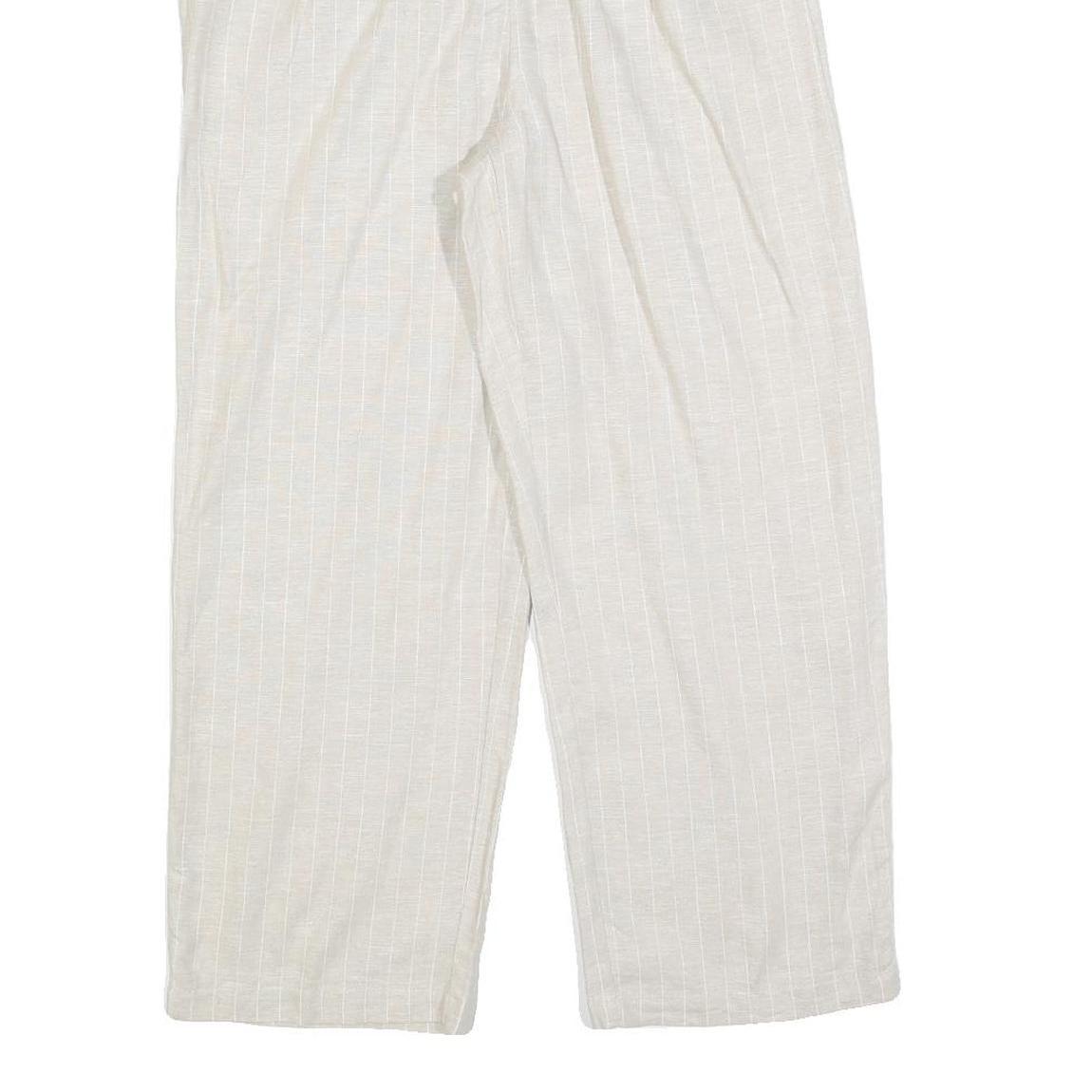 ROMEO + JULIET Womens Relaxed White Linen Blend Trousers W27 L25 Belted Zip