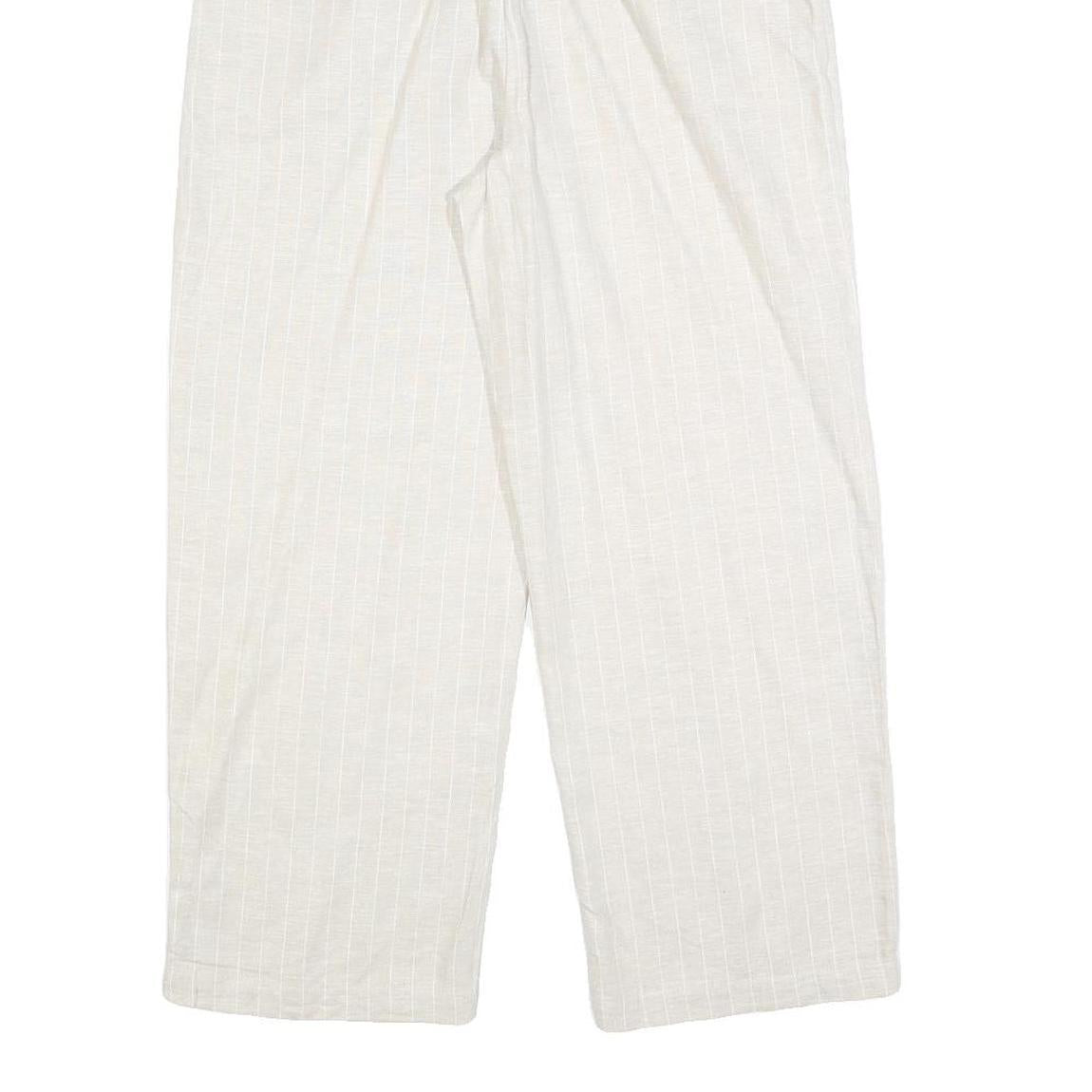 ROMEO + JULIET Womens Relaxed White Linen Blend Trousers W27 L25 Belted Zip