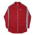 NIKE Mens Red Blue Swoosh Zip Jacket M Polyester Blend Sportswear Track Top