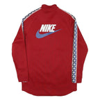 NIKE Mens Red Blue Swoosh Zip Jacket M Polyester Blend Sportswear Track Top