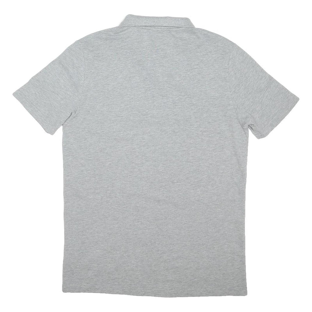 PUMA Mens Grey Short Sleeve Plain Polo Shirt M Cotton Blend Casual Top