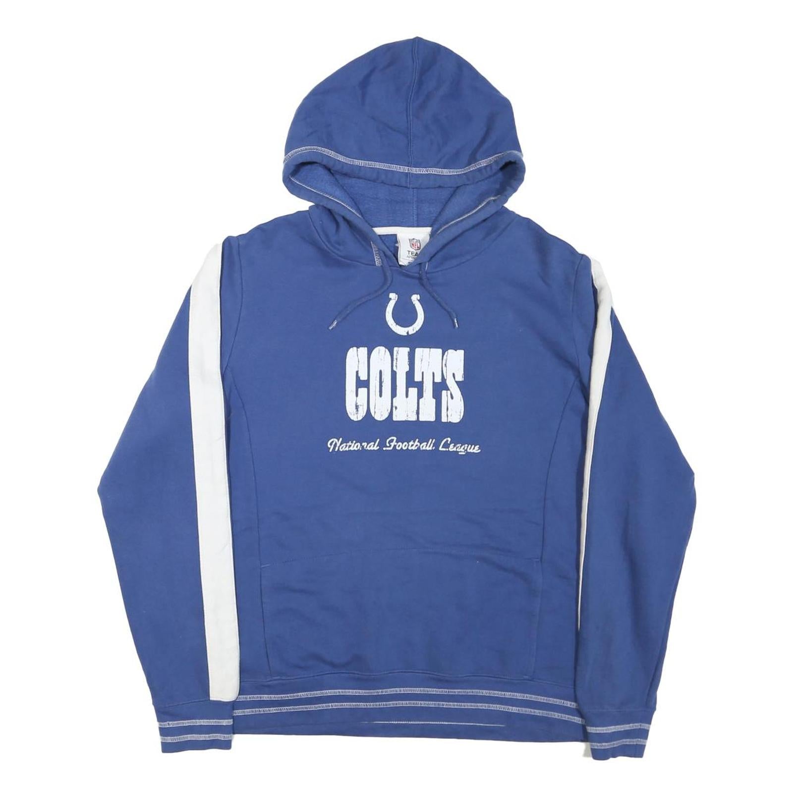 NFL Womens Blue Colts Hoodie M Cotton Blend Pullover Hooded Sweatshirt
