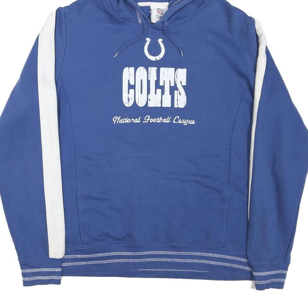 NFL Womens Blue Colts Hoodie M Cotton Blend Pullover Hooded Sweatshirt