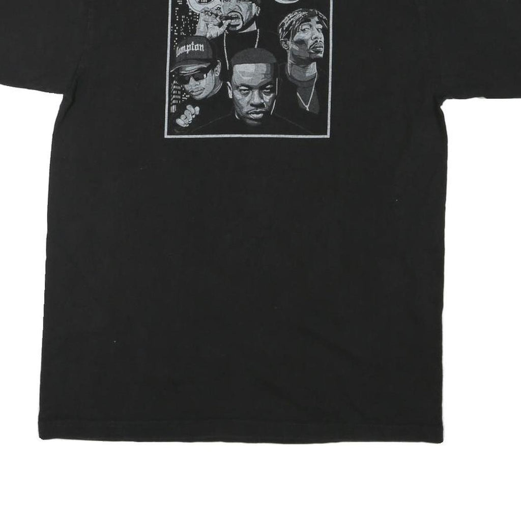 SHAKA Mens Black Graphic T-Shirt L Short Sleeve Crew Neck Iconic Rap Artists